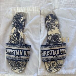 Dior Dway Blue and White Sandals